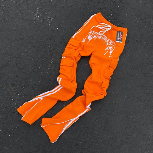 “ORANGE” EXTENDED CARGO SWEATPANTS