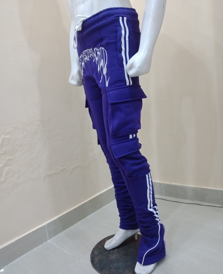 “DEEP PURPLE” EXTENDED CARGO SWEATPANTS